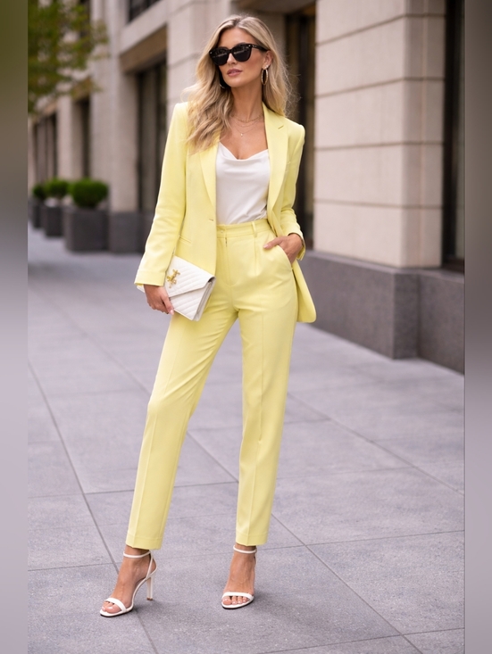 ASOS Jackets & Blazers - ASOS Lemon Yellow Tailored Suit Set – Blazer & Pants – US 6 – NWT